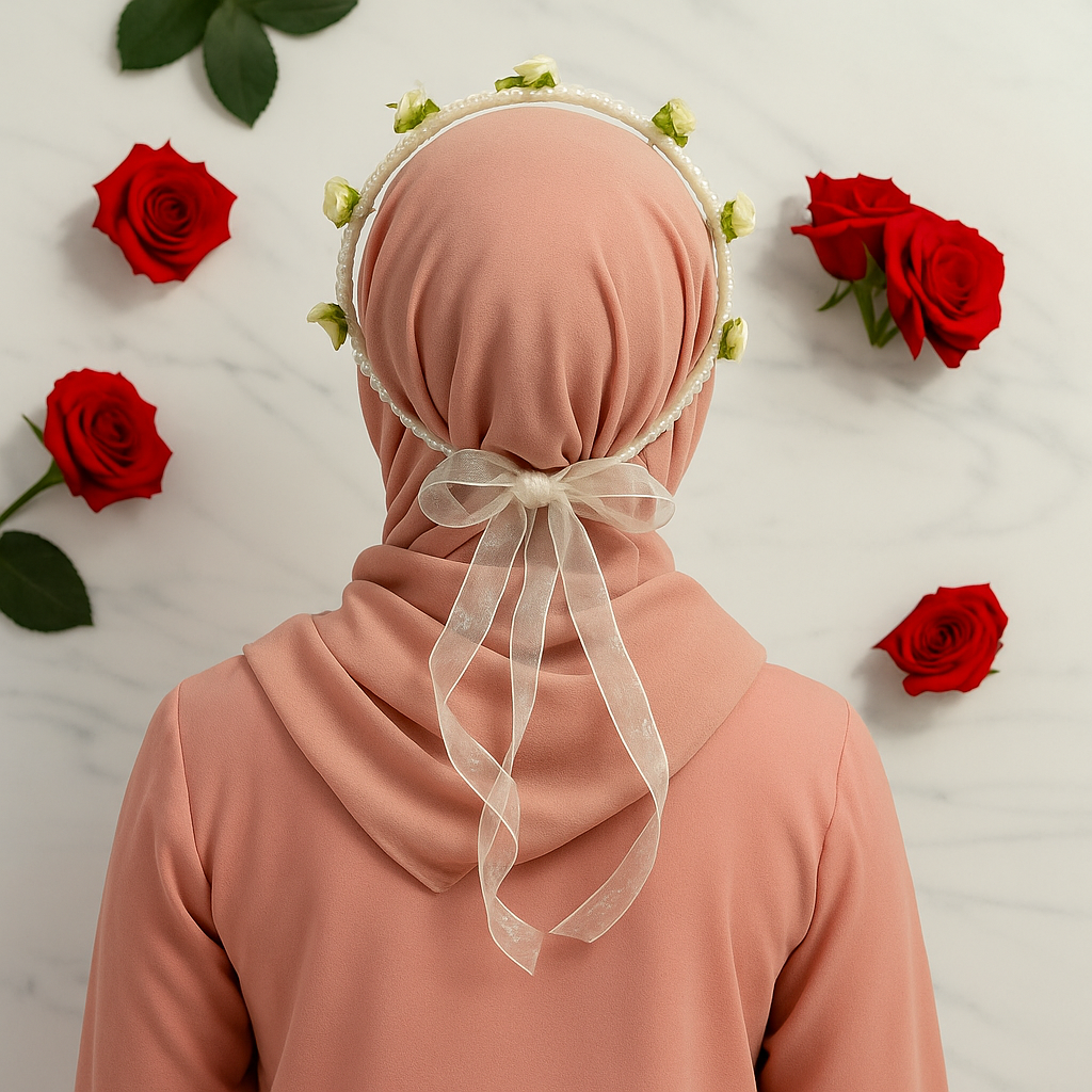 Dusty Pink Chiffon Hijab - Image 2