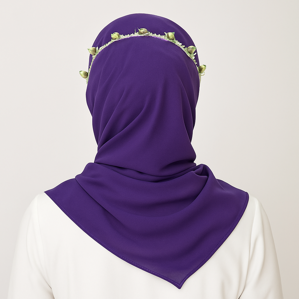 Purple Chiffon Hijab - Image 2
