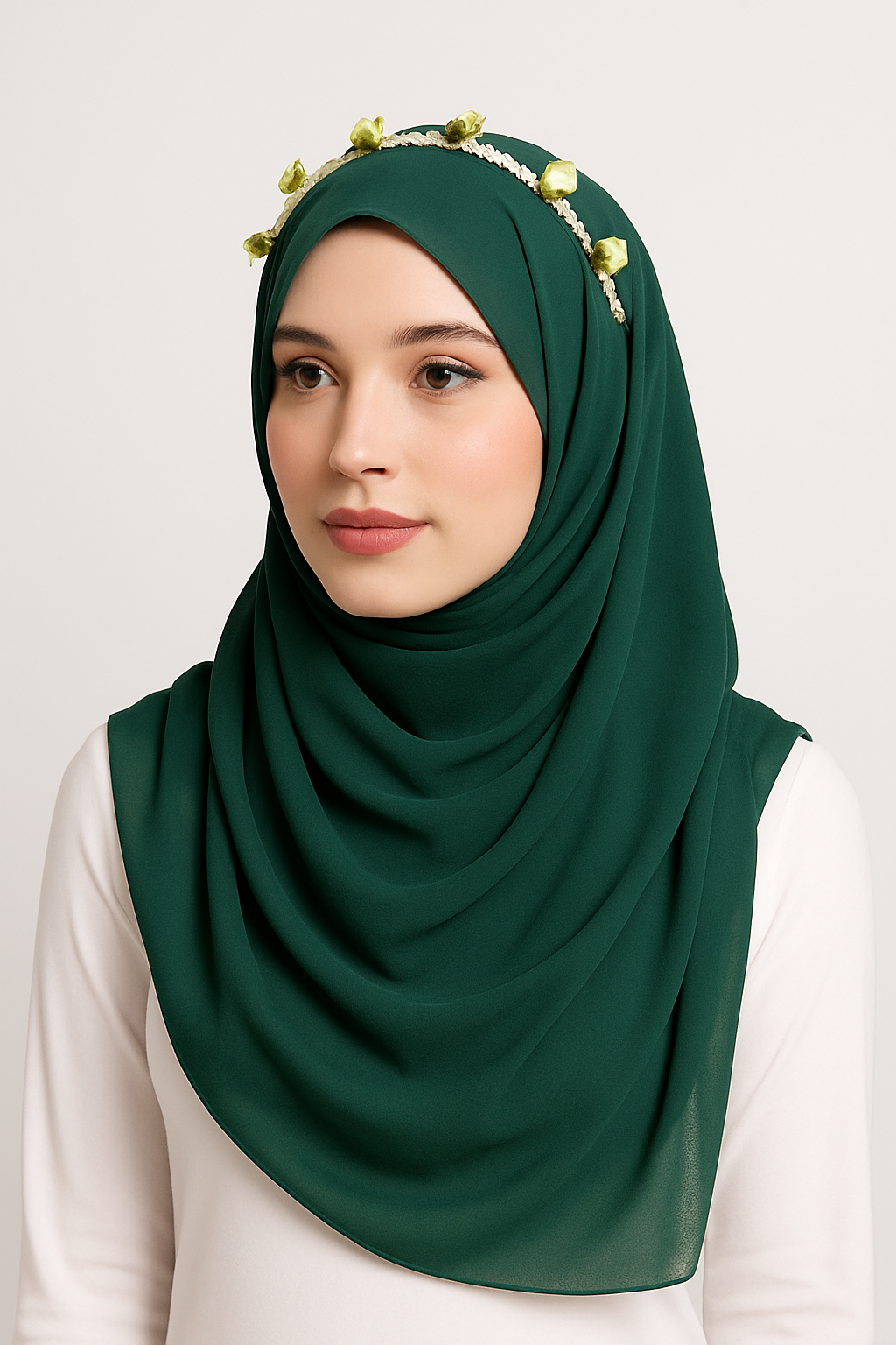 Holiday Green Chiffon Hijab