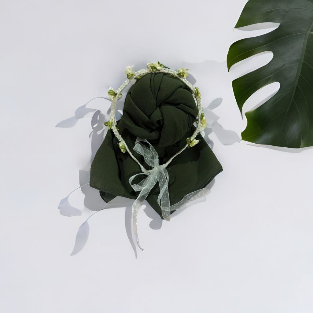 Holiday Green Chiffon Hijab