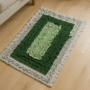 Handmade Layered Ruffle Rug – Forest & Silver Gray (Small)